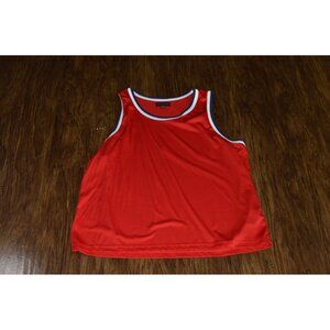 No Boundaries Men Tank Top Shirt 2XL Red Jersey Mesh Lightweight Athletic